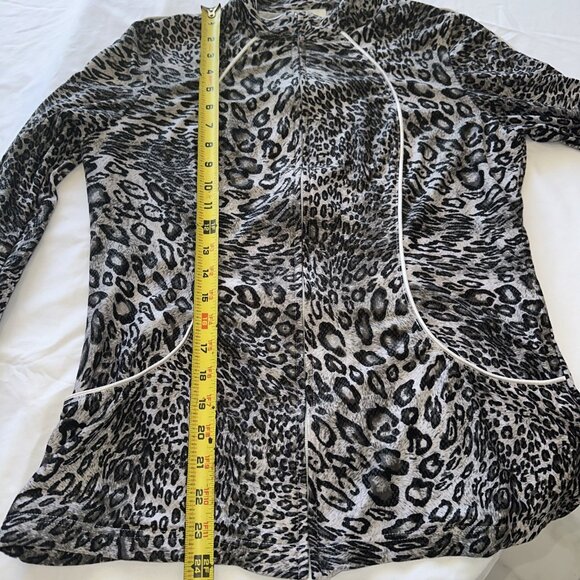 Neiman Marcus Exclusive Leopard Print Zip-Up Jacket  Womens Size S - Picture 8 of 9